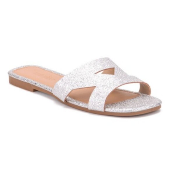 Olivia Miller Shoes - Olivia Miller 8 Silver Glitter Cutout Ladies Night